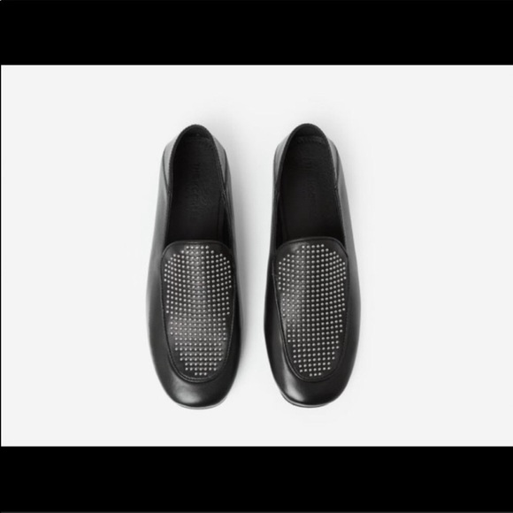 The Kooples calfskin + pigskin black leather studded loafers. Size 7. Like new - Picture 2 of 9